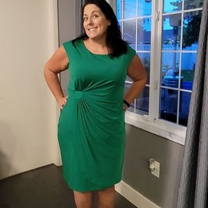 Green wrap dress
